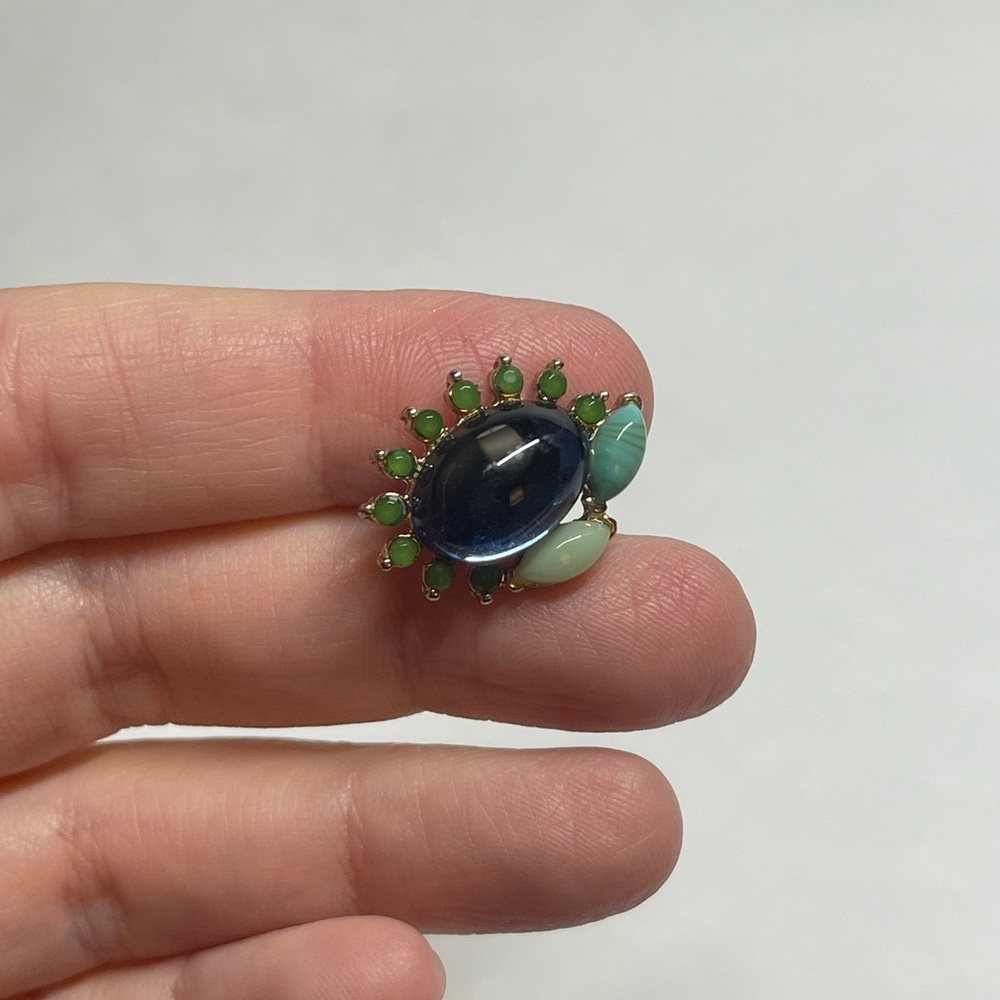 Elegant Blue and Green Gemstone Earrings